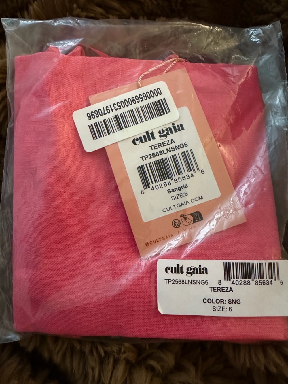 NWT Cult Gaia Tereza Crop Top Sangria Pink Cotton Size 6 MSRP $220 Designer - Picture 5 of 5